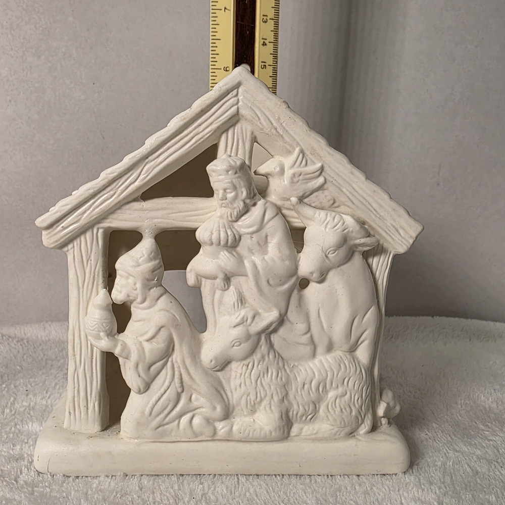 PARTYLITE 'O' Little Town Kings'  TEALIGHT HOLDER PORCELAIN BISQUE  #P7314‎